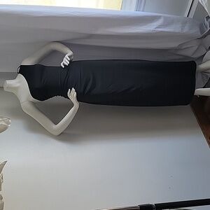 Long black dress with side slit